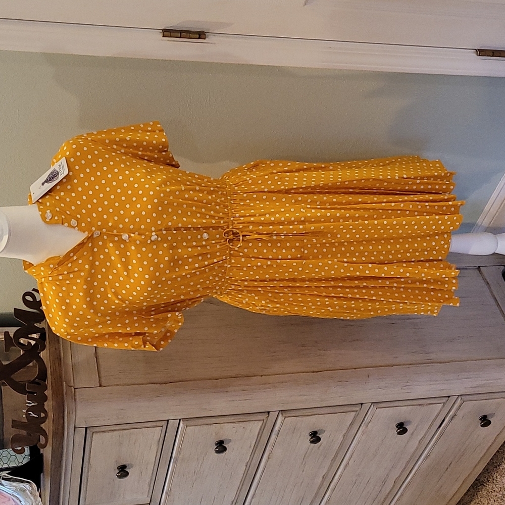 NWT Yellow Polka Dot Dress